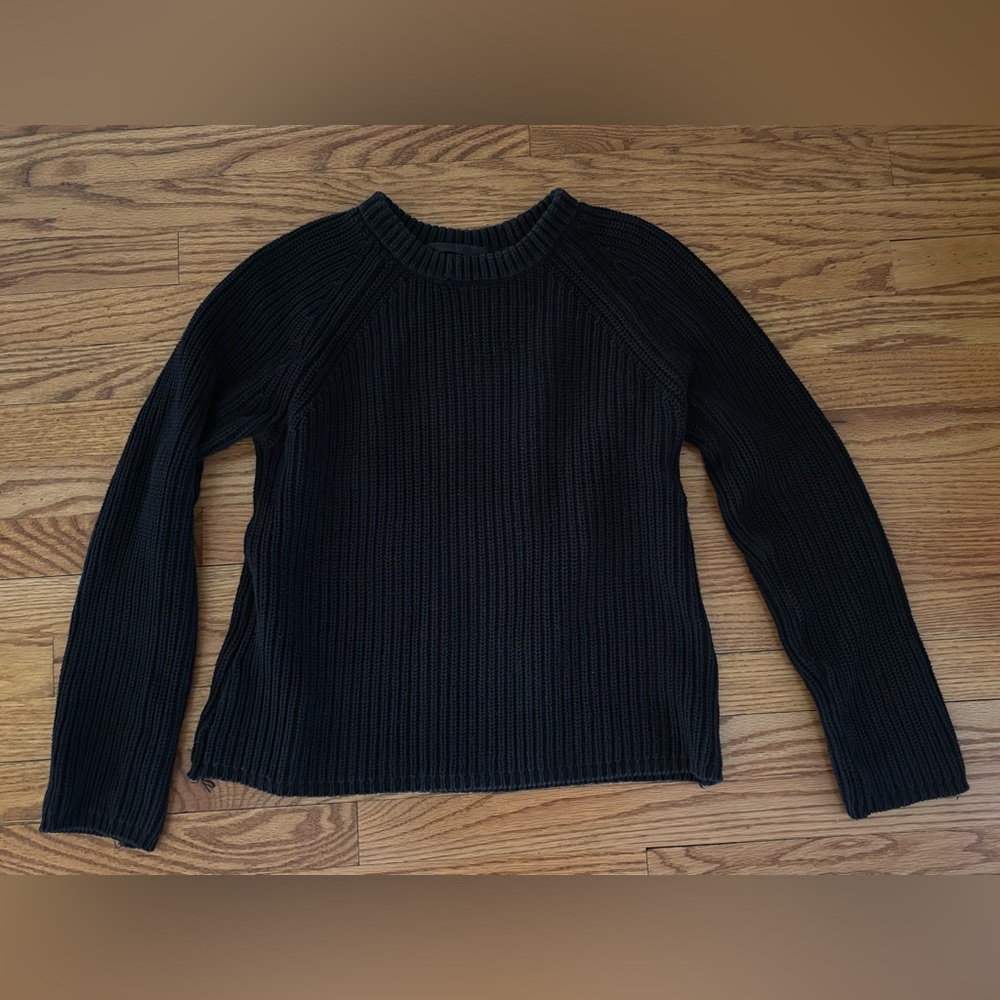 Jenni Kayne Cotton Fisherman Sweater - Black